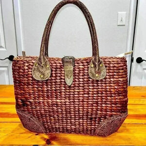 Scala Maze & Husk leather Tooled Purse, bag, handbag, shoulder bag  VINTAGE